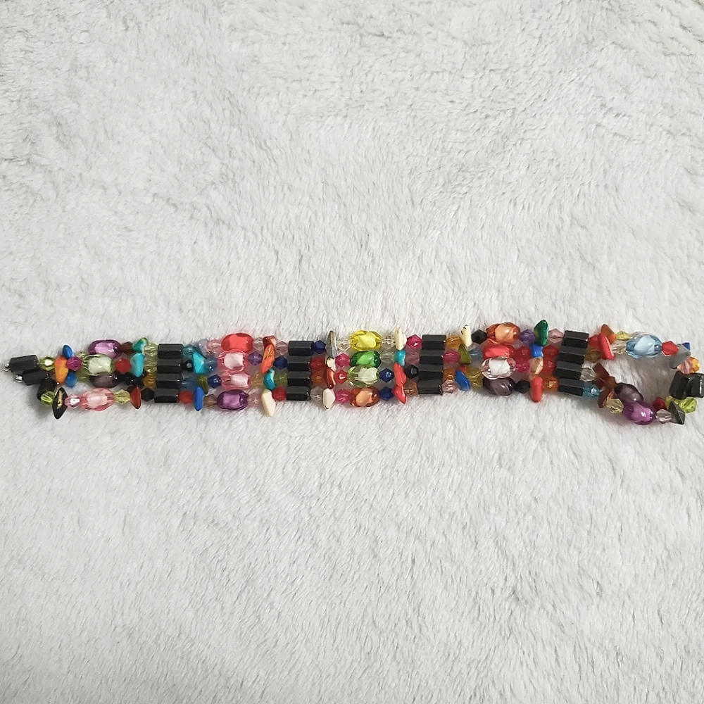 Hematite Magnetic Colorful Wrap Bracelet Necklace - Picture 4 of 8